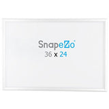 SnapeZo Poster Frame 24x36 Inch, White 1" Aluminum Profile, Front-Loading Snap Frame, Wall Mounting, Sleek Series