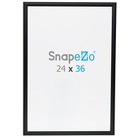 SnapeZo Brushed Black Poster Frame 24x36 Inches, 1" Aluminum Profile, Front-Loading Snap Frame, Wall Mounting, Sleek Series