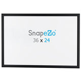 SnapeZo Brushed Black Poster Frame 24x36 Inches, 1" Aluminum Profile, Front-Loading Snap Frame, Wall Mounting, Sleek Series