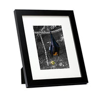 Golden State Art, Simple and Stylish Picture Frame with Ivory Color Mat & Real Glass (8x10-Table Top, Black)