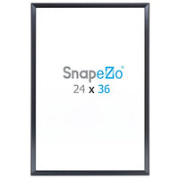 SnapeZo Movie Poster Frame 24x36 Inches, Black 1.25" Aluminum Profile, Front-Loading Snap Frame, Wall Mounting, Professional Series