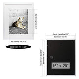 Golden State Art, Simple and Stylish Picture Frame with Ivory Color Mat & Real Glass (16x20, White)