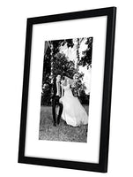 Americanflat 12x16 Black Picture Frame - Display Pictures 8x12 with Mat - Display Pictures 12x16 without Mat - Glass Front - Hanging Hardware Included