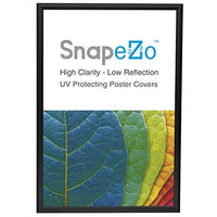 SnapeZo Brushed Black Poster Frame 24x36 Inches, 1" Aluminum Profile, Front-Loading Snap Frame, Wall Mounting, Sleek Series